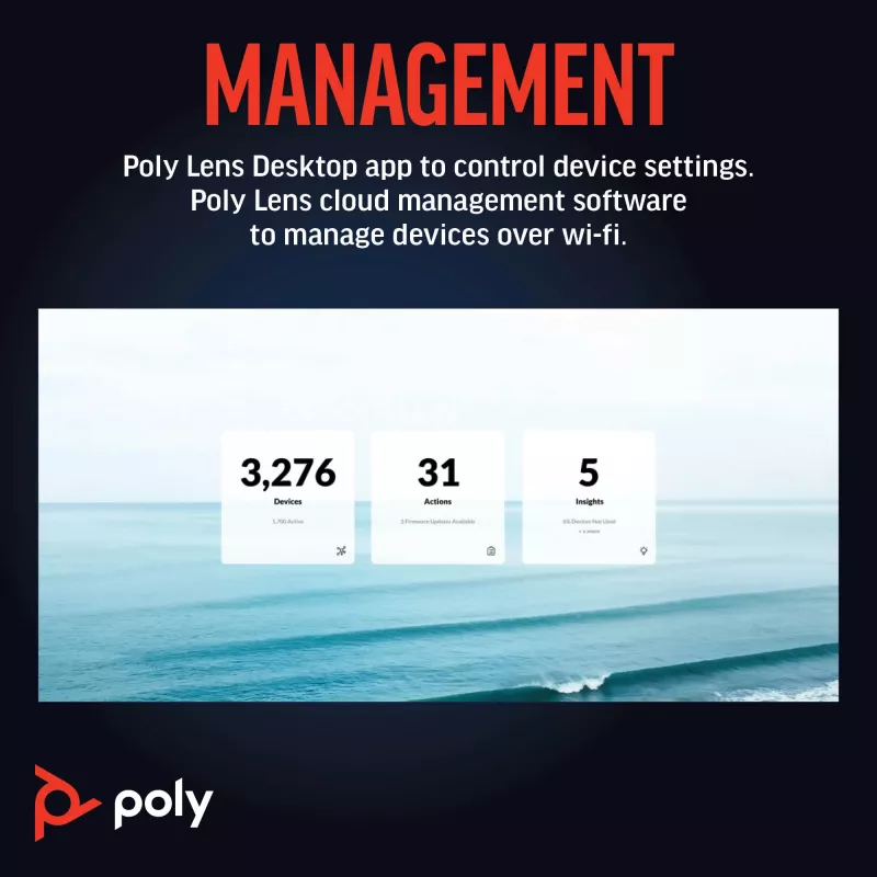 HP Poly Studio R30 USB-videopalkki, Vietnam, 0 - 40 °C, 15 - 80%, 0 - 3000 m, Windows 8, Windows 8.1, Windows 10, Windows 11, Mac OS X 10.10 Yosemite, MacOS