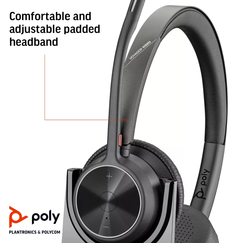 HP Poly Voyager 4320 UC stereo USB-A kuulokemikrofoni +BT700 USB-A adapteri +latausteline