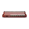 Johdollinen reititin MikroTik L009UiGS-RM — 8x RJ-45, 2,5 Gigabit Ethernet, 1x SFP, 1x USB, 800 MHz CPU, 512 MB RAM, punainen