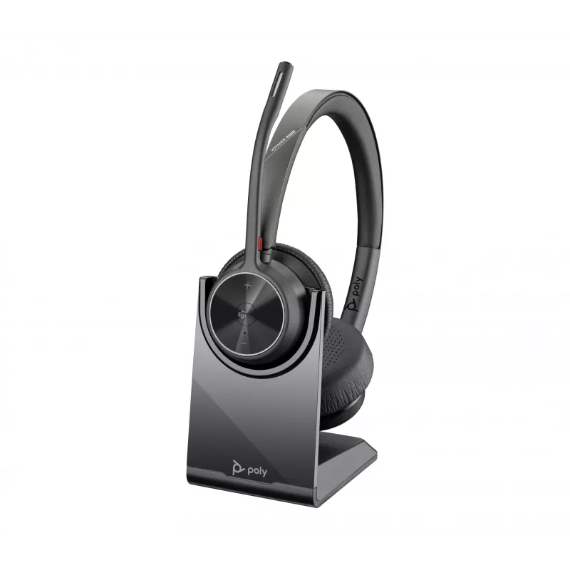HP Poly Voyager 4320 Microsoft Teams -sertifioitu kuulokemikrofoni +BT700 dongle +latausteline