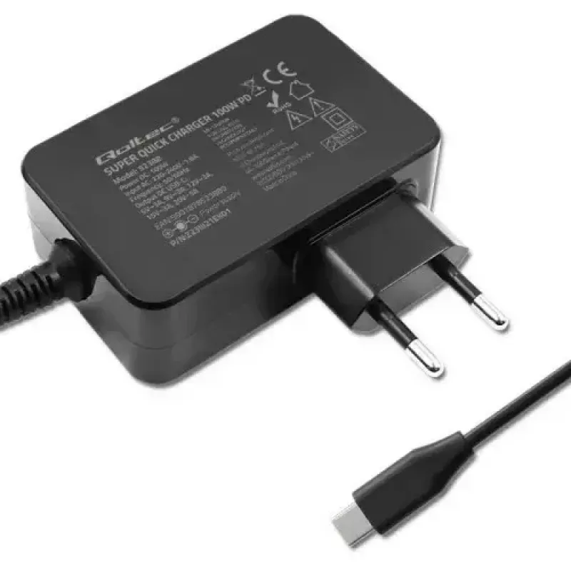 Laturi Qoltec 52388 Indoor Fast Charging 20V 5A musta