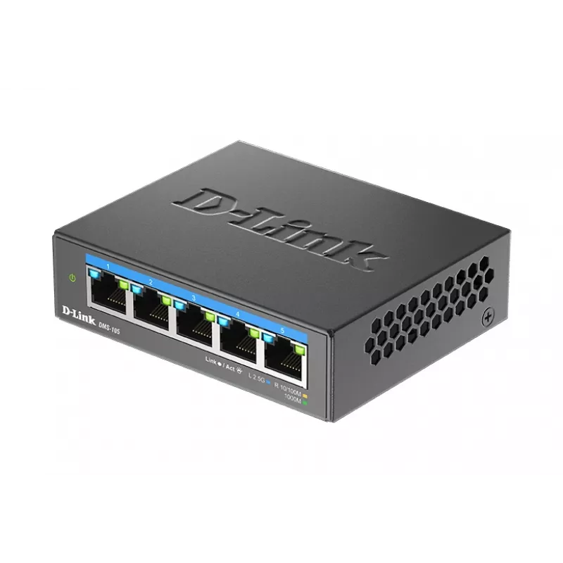 D-Link 5-porttinen 2.5G Multi-Gigabit Desktop -kytkin hallitsematon L2 5x2.5G porttia