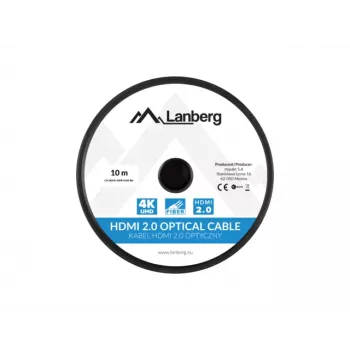 LANBERG HDMI-kaapeli M/m V2.0 Optical Aoc - 10m musta