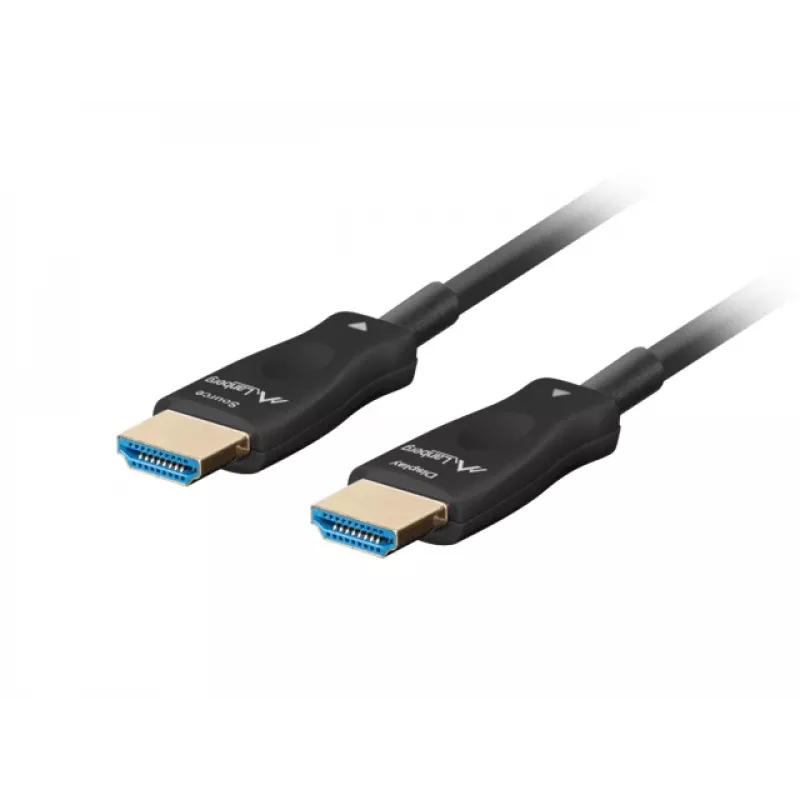 HDMI-kaapeli LANBERG CA-HDMI-30FB-0100-BK 10 m, HDMI Type-A 2.1, 48 Gbit/s, 144 Hz, HDR, ARC, Ethernet