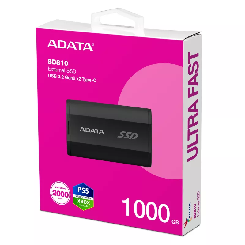 Ulkoinen SSD ADATA SD810 1 TB (1000 GB) USB 3.2 Gen 2x2, 2000 MB/s, IP68, alumiinikotelo