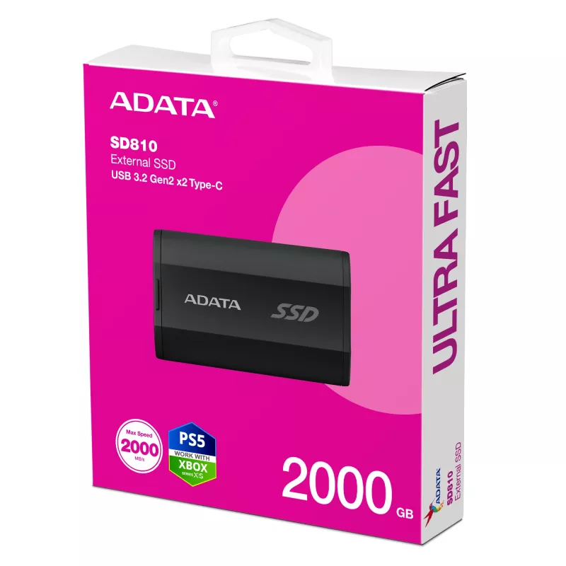 ADATA SD810 2 TB USB Type-C USB 3.2 Gen 2x2 musta