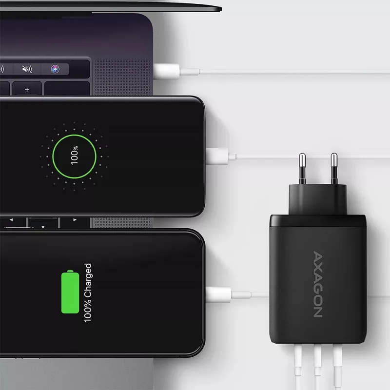 Axagon ACU-DPQ100 PD3.0 & QC 4+ THREE OUTPUTS seinälaturi 100W