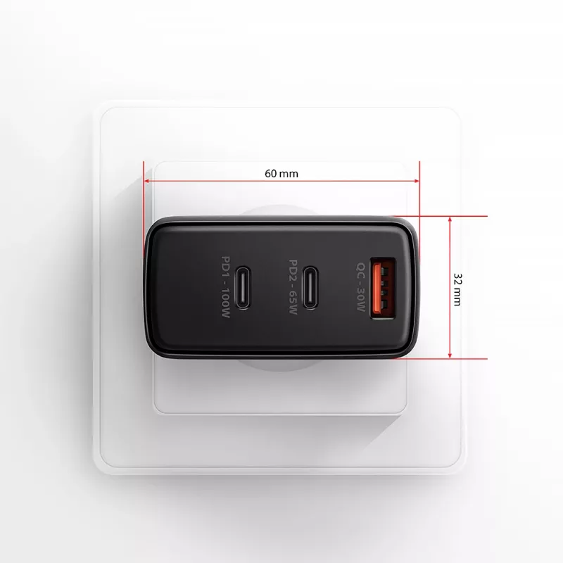 Axagon ACU-DPQ100 PD3.0 & QC 4+ THREE OUTPUTS seinälaturi 100W
