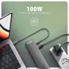 Axagon HMC-10HLS, USB 5Gbps -keskitin, 4x USB-A, HDMI 4k/60Hz, RJ-45, SD/microSD, PD 100W