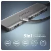 Axagon HMC-5H USB 5Gbps -keskitin, 3x USB-A, HDMI 4K/30Hz, PD 100W, 100cm USB-C-kaapeli