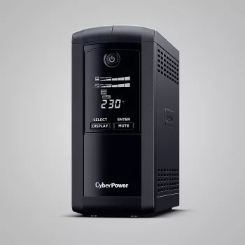 Keskeytymätön virransyöttö CYBERPOWER VP700ELCD-FR 0,7 kVA (390 W), Line-Interactive, 4 Type-E-lähtöä, LCD, USB, RS-232