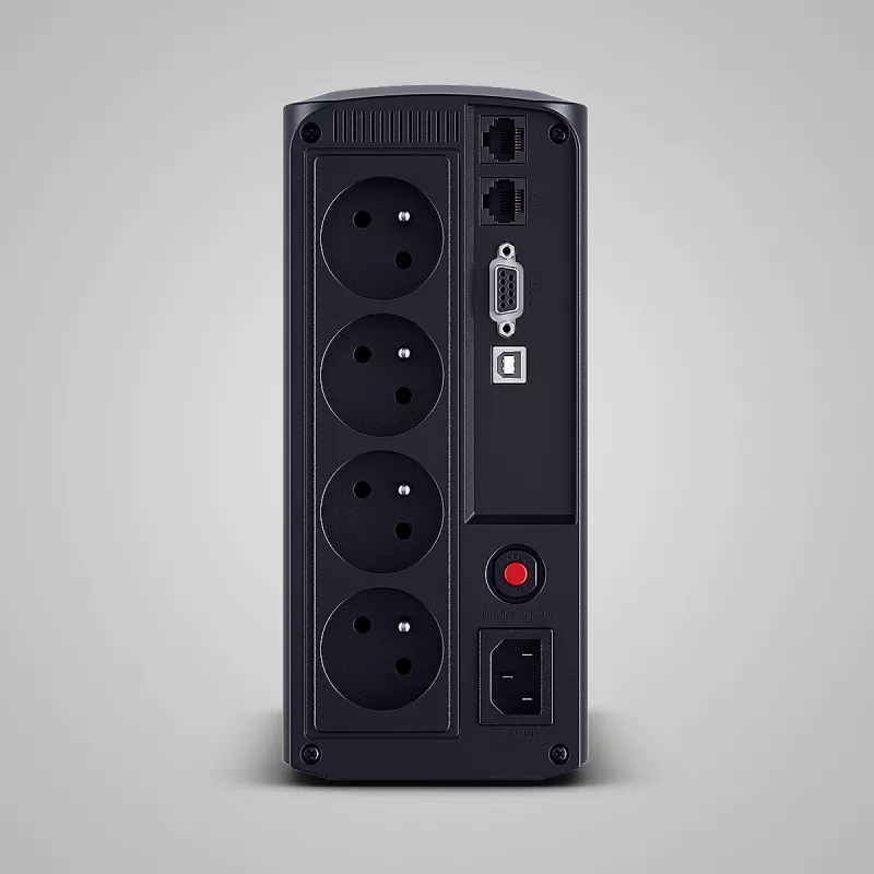 Keskeytymätön virransyöttö CYBERPOWER VP700ELCD-FR 0,7 kVA (390 W), Line-Interactive, 4 Type-E-lähtöä, LCD, USB, RS-232
