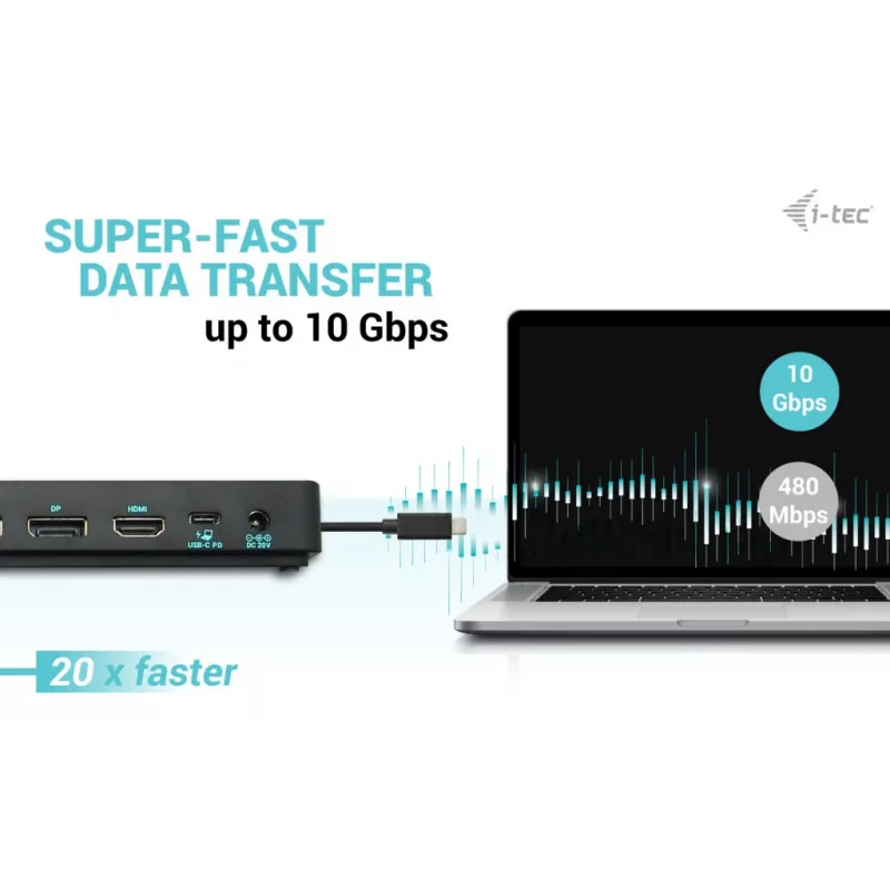 i-tec USB-C Triple Display -telakointiasema Gen 2 Pro + Power Delivery 100W