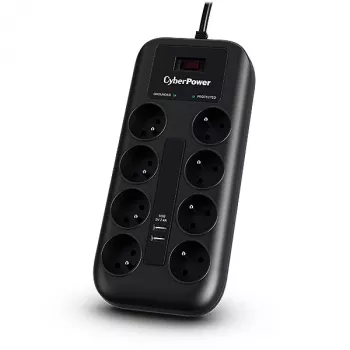 CyberPower Tracer III P0820SUF0-FR ylijännitesuoja musta 8 AC-lähtöä 200–250 V 1,8 m