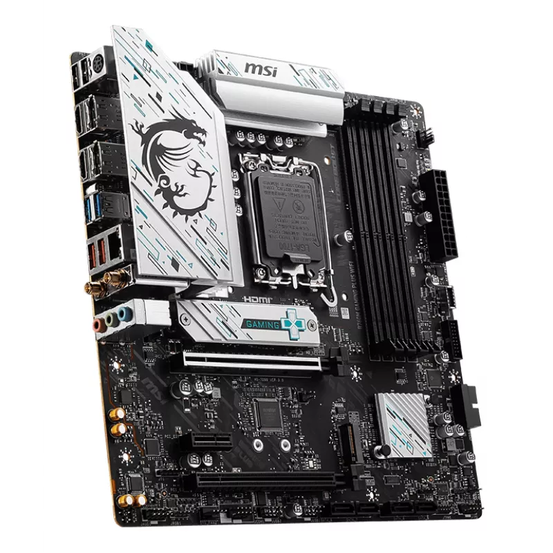 Emolevy MSI B760M GAMING PLUS WIFI – Intel B760, LGA 1700, micro ATX, DDR5, 4 DIMM, Wi‑Fi 6E, 2.5Gb LAN