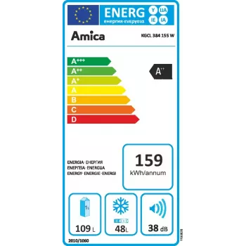 Amica KGCL 384 155 W vapaasti seisova jääkaappi 157 L