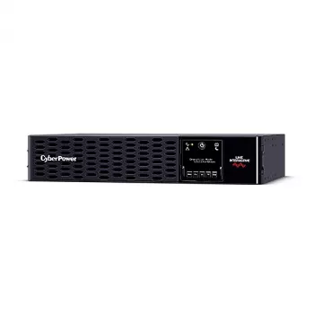 Keskeytymätön virransyöttö CYBERPOWER PR1000ERT2U, 1 kVA (1000 W), Line-Interactive, 10x C13-lähtöä, puhdas sini, Rack/Tower 2U