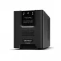 Keskeytymätön virransyöttö CYBERPOWER PR1000ELCD — 1 kVA (900 W), Line-Interactive, puhdas siniaalto, 8× C13-lähtöä, LCD, Hot-Swap-akku