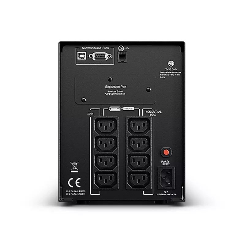 CyberPower PR1500ELCD keskeytymätön virransyöttö (UPS) Line-Interactive 1,5 kVA 1350 W 8 AC-lähtöä