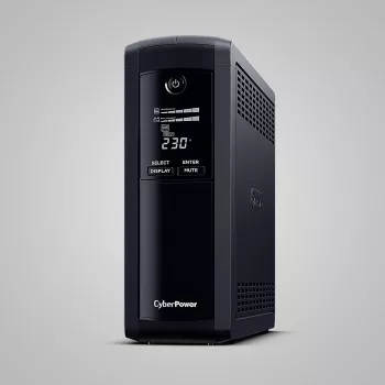 Keskeytymätön virransyöttö CYBERPOWER VP1600ELCD-FR 1,6 kVA / 900 W, Line-Interaktiivinen, 5 AC-lähtöä, LCD, USB/RS-232