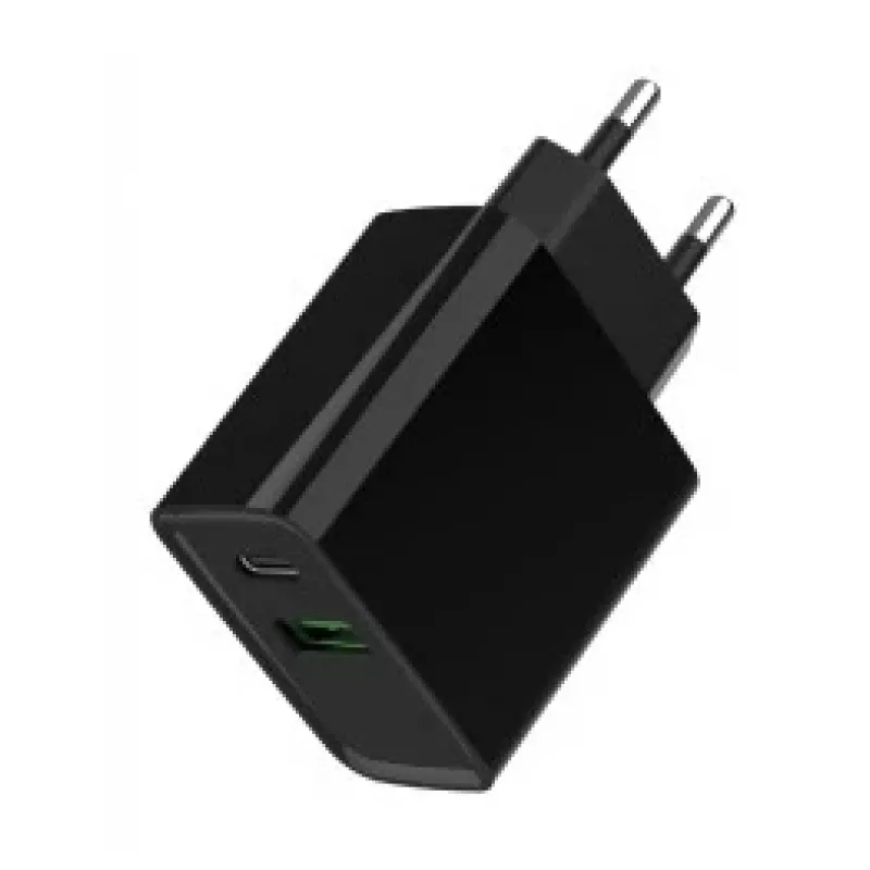 GEMBIRD USB-pikalaturi – 2 porttia Type-A & C, 20 W – musta