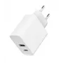 GEMBIRD USB-pikalaturi – Type-A & C 2-porttinen 20 W – valkoinen