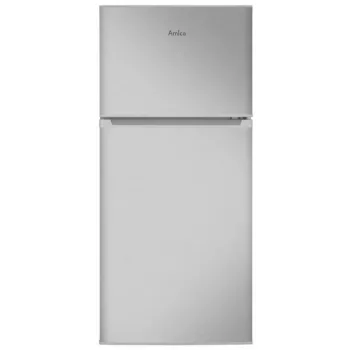 Vapaasti seisova jääkaappi AMICA FD2015.4X(E) hopea, 200 L, pakastin ylhäällä, LED, vaihdettavat oven saranat