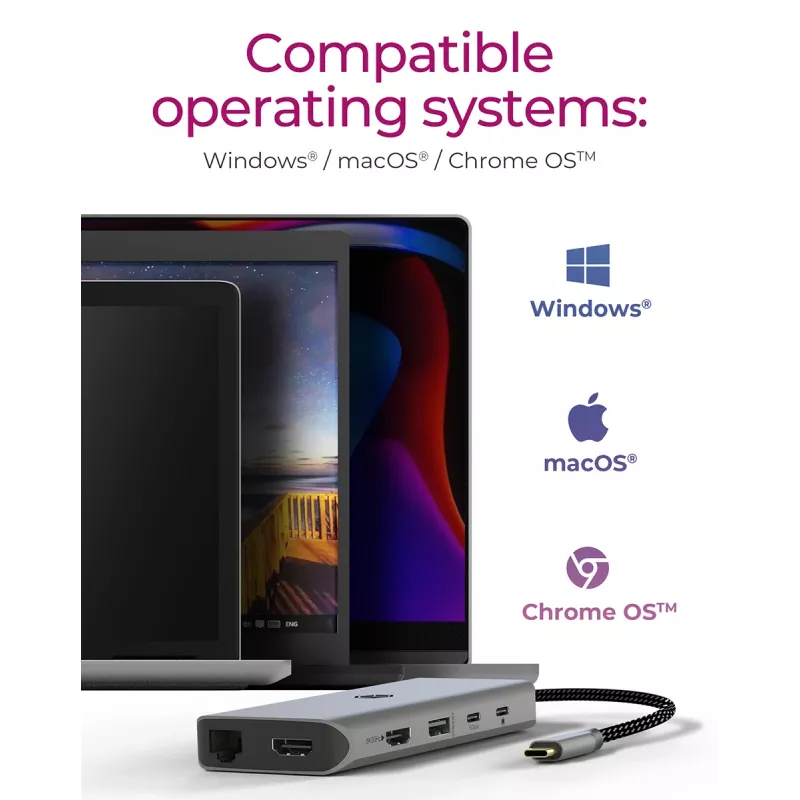 ICY BOX IB-DK4061-CPD johdollinen USB 3.2 Gen 1 (3.1 Gen 1) Type-C harmaa