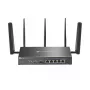 TP-Link Omada 4G+ Cat6 AX3000 gigabit VPN-reititin, Wi-Fi 6 (802.11ax), dual-band (2,4 GHz / 5 GHz), Ethernet LAN, 4G, musta, pöytä-/mastoreititin