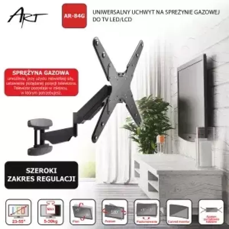 Seinäkiinnike ART RAMT AR-84G TV-teline/teline