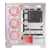 PC-kotelo MODECOM Volcano SPACE APEX ARGB MIDI Tower valkoinen – teräs, sivulasiseinä, ARGB-tuuletin, USB-C