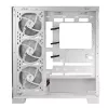 PC-kotelo MODECOM Volcano SPACE APEX ARGB MIDI Tower valkoinen – teräs, sivulasiseinä, ARGB-tuuletin, USB-C