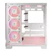 PC-kotelo MODECOM Volcano SPACE APEX ARGB MIDI Tower valkoinen – teräs, sivulasiseinä, ARGB-tuuletin, USB-C