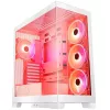 PC-kotelo MODECOM Volcano SPACE APEX ARGB MIDI Tower valkoinen – teräs, sivulasiseinä, ARGB-tuuletin, USB-C