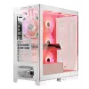 PC-kotelo MODECOM Volcano SPACE APEX ARGB MIDI Tower valkoinen – teräs, sivulasiseinä, ARGB-tuuletin, USB-C