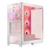 PC-kotelo MODECOM Volcano SPACE APEX ARGB MIDI Tower valkoinen – teräs, sivulasiseinä, ARGB-tuuletin, USB-C