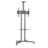 Techly ICA-TR216T liikuteltava TV-teline pyörillä 37–70 tuuman (enintään 177,8 cm) näytöille, enintään 50 kg, 2 hyllyä, musta
