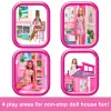Barbie Getaway nukkekoti nuken kanssa, 4 leikkialuetta ja 11 koristevarustetta