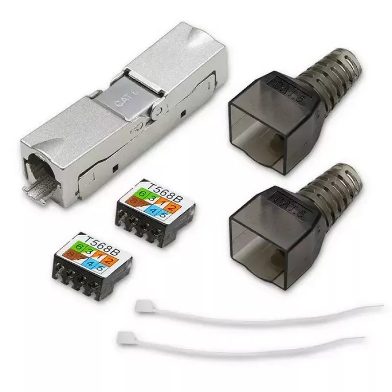 Työkaluton RJ45-liitin QOLTEC 54540 CAT6 STP suojatuille Ethernet-kaapeleille