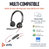 HP Poly Blackwire 3325 stereo USB-C-kuuloke +3,5 mm liitin +USB-C/A-sovitin