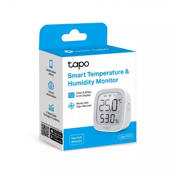 TP-Link Tapo älykäs lämpötila- ja kosteusmonitori, sisäkäyttöön, lämpötila- ja kosteusanturi, vapaasti seisova, langaton, -20 - 60 °C, 0 - 99%