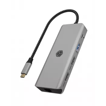 ICY BOX IB-DK4012-CPD johdollinen USB 3.2 Gen 1 (3.1 Gen 1) Type-C antrasiitti, musta