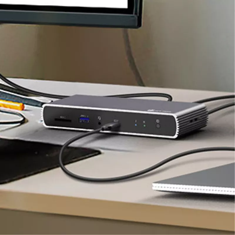 ICY BOX IB-DK4012-CPD johdollinen USB 3.2 Gen 1 (3.1 Gen 1) Type-C antrasiitti, musta