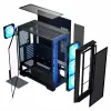 PC-kotelo MODECOM Horizon ARGB FLOW MIDI musta — E-ATX-tuki, karkaistu lasi, ARGB, USB-C, max. GPU 400 mm