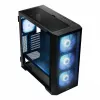 PC-kotelo MODECOM Horizon ARGB FLOW MIDI musta — E-ATX-tuki, karkaistu lasi, ARGB, USB-C, max. GPU 400 mm