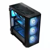 PC-kotelo MODECOM Horizon ARGB FLOW MIDI musta — E-ATX-tuki, karkaistu lasi, ARGB, USB-C, max. GPU 400 mm