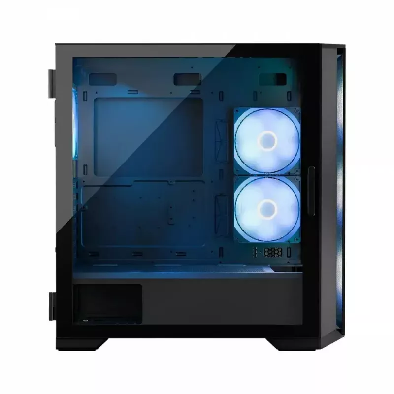 PC-kotelo MODECOM Horizon ARGB FLOW MIDI musta — E-ATX-tuki, karkaistu lasi, ARGB, USB-C, max. GPU 400 mm