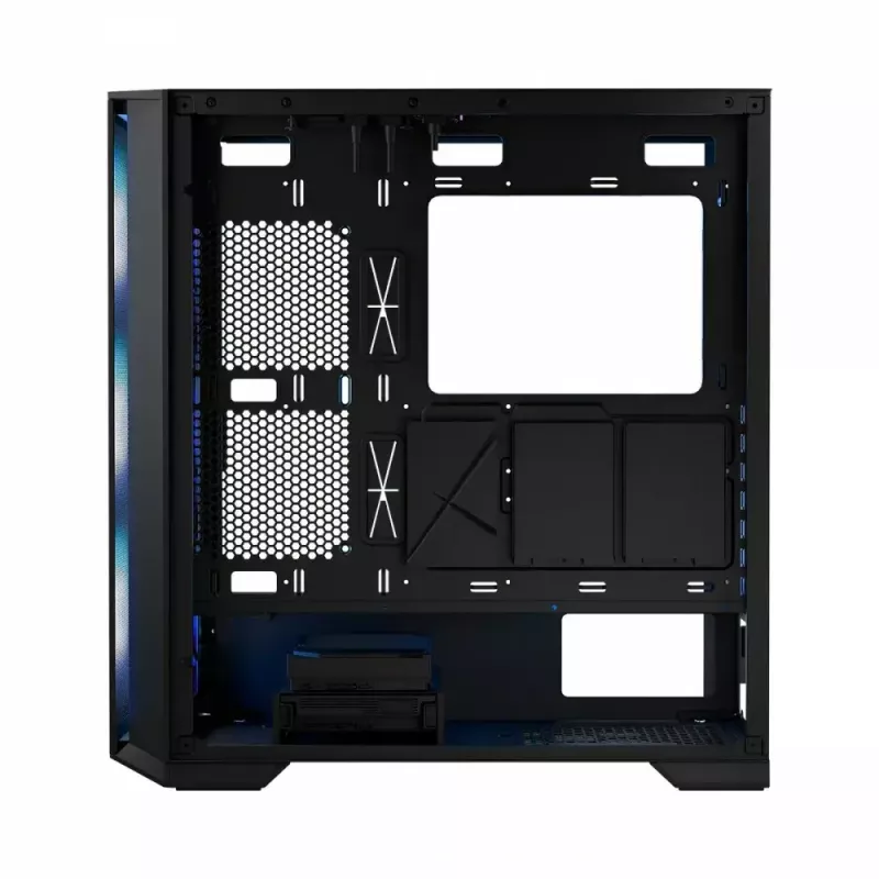 PC-kotelo MODECOM Horizon ARGB FLOW MIDI musta — E-ATX-tuki, karkaistu lasi, ARGB, USB-C, max. GPU 400 mm