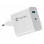 NATEC johdollinen AC-matkapuhelinlaturi NUC-2142, USB-C PD 3.0 + USB-A, 5–20 V enintään 3 A, 45 W, valkoinen