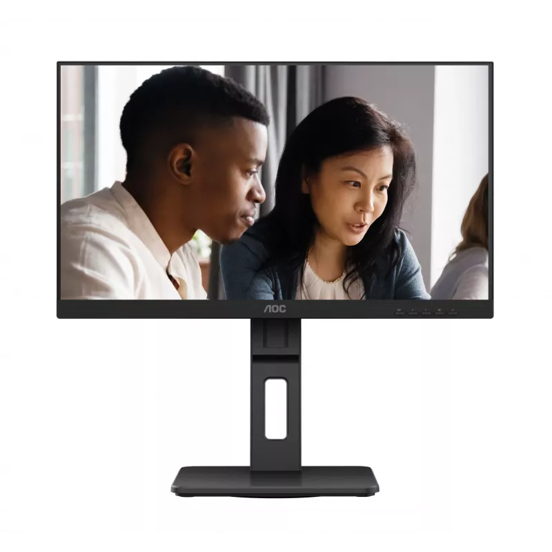 AOC 22E2UMF 21,5 tuuman (54,6 cm) VA-näyttö, 1920 x 1080 Full HD, 75 Hz, 4 ms, HDMI, DisplayPort, VGA, USB-keskitin, kaiuttimet, pivot, korkeussäädettävä, musta